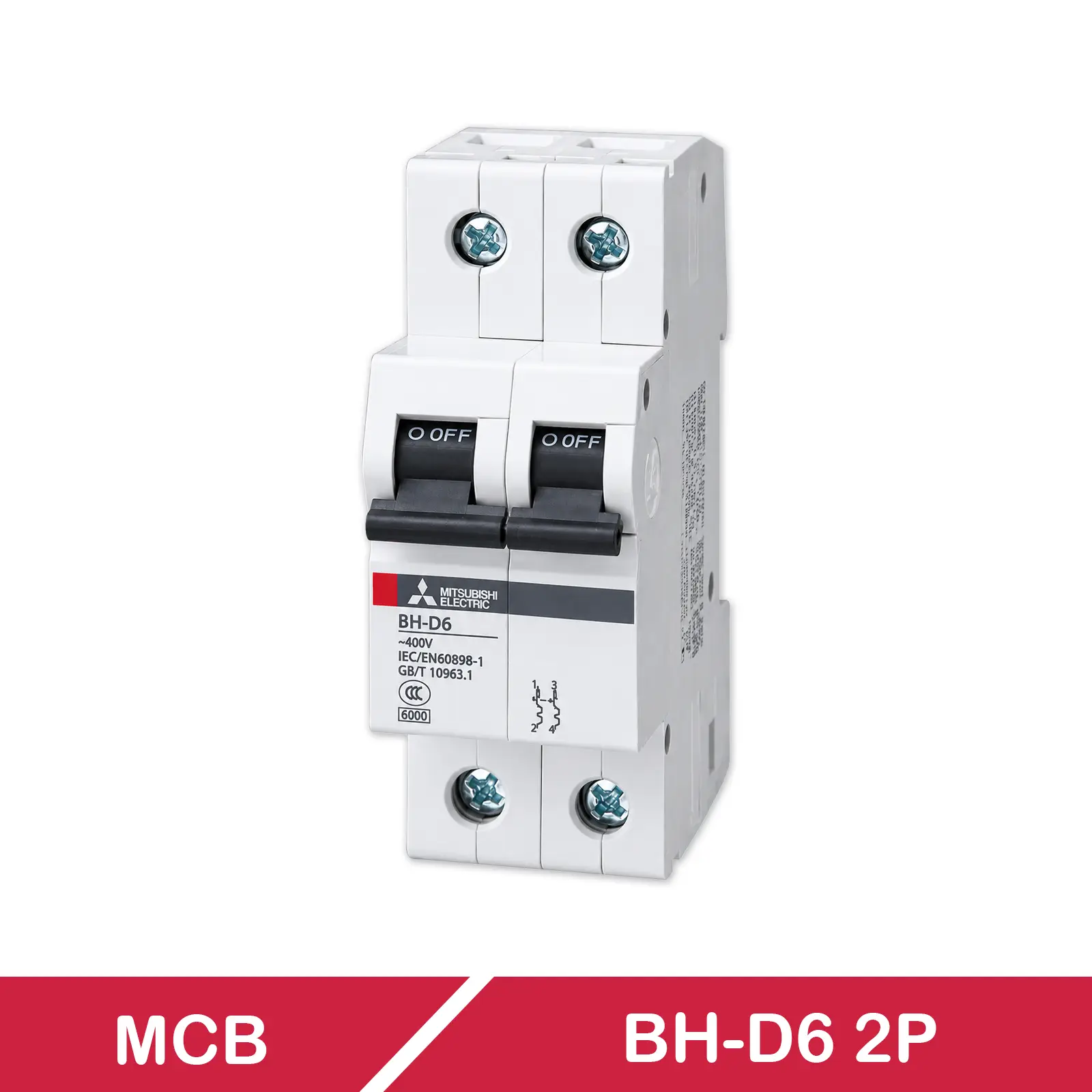 MCB CB Tép BH-D6 2P 63A MITSUBISHI